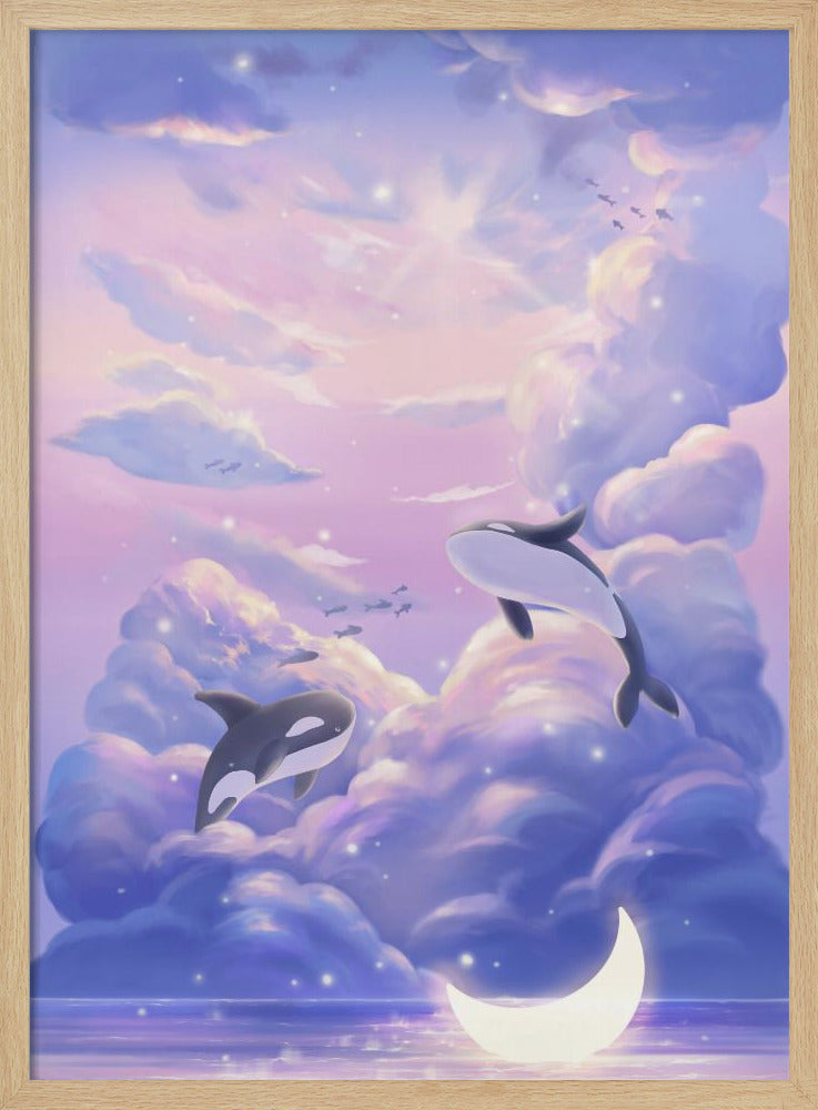 Fantasy Beautiful Whale - Stretched Canvas, Poster or Fine Art Print I Heart Wall Art