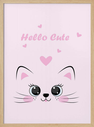 Pink Cat - Stretched Canvas, Poster or Fine Art Print I Heart Wall Art