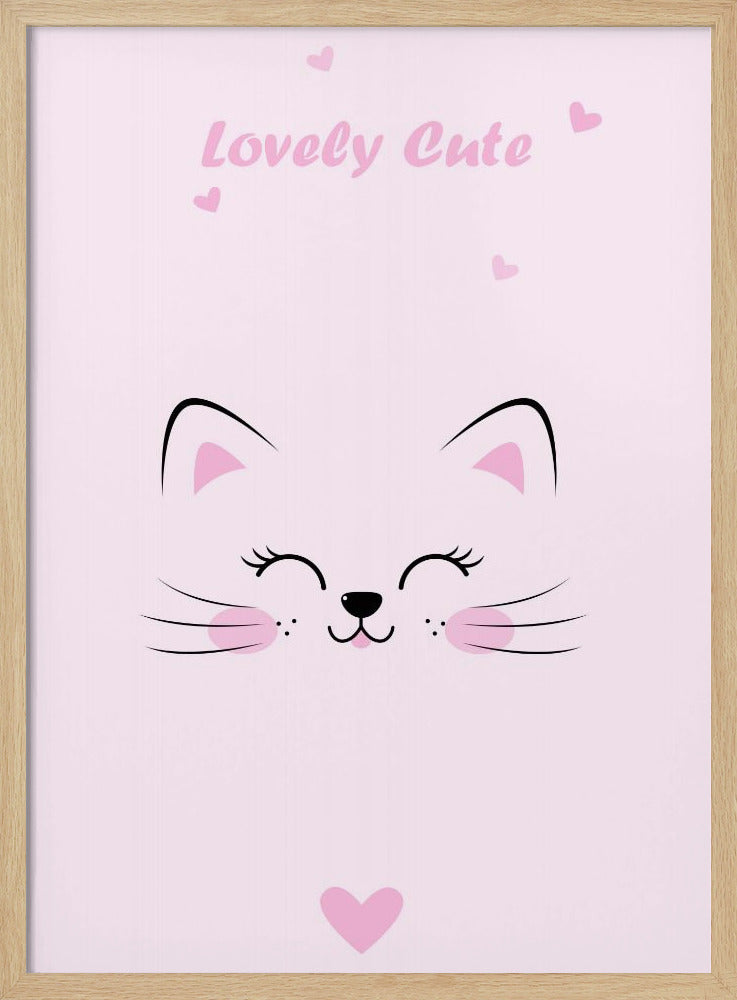 Pink Cat - Stretched Canvas, Poster or Fine Art Print I Heart Wall Art