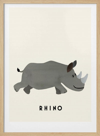 Rhino - Stretched Canvas, Poster or Fine Art Print I Heart Wall Art