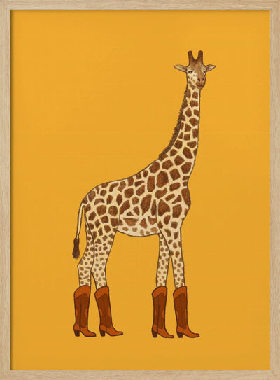 Jolene the Cowgirl Giraffe - Stretched Canvas, Poster or Fine Art Print I Heart Wall Art