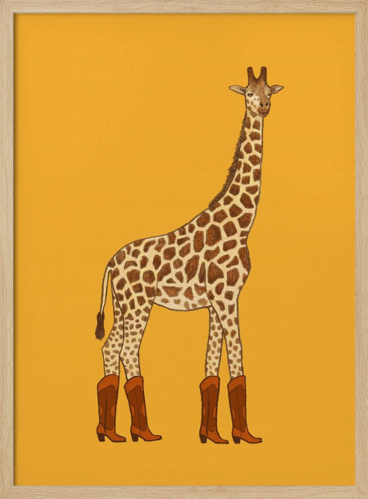 Jolene the Cowgirl Giraffe - Stretched Canvas, Poster or Fine Art Print I Heart Wall Art