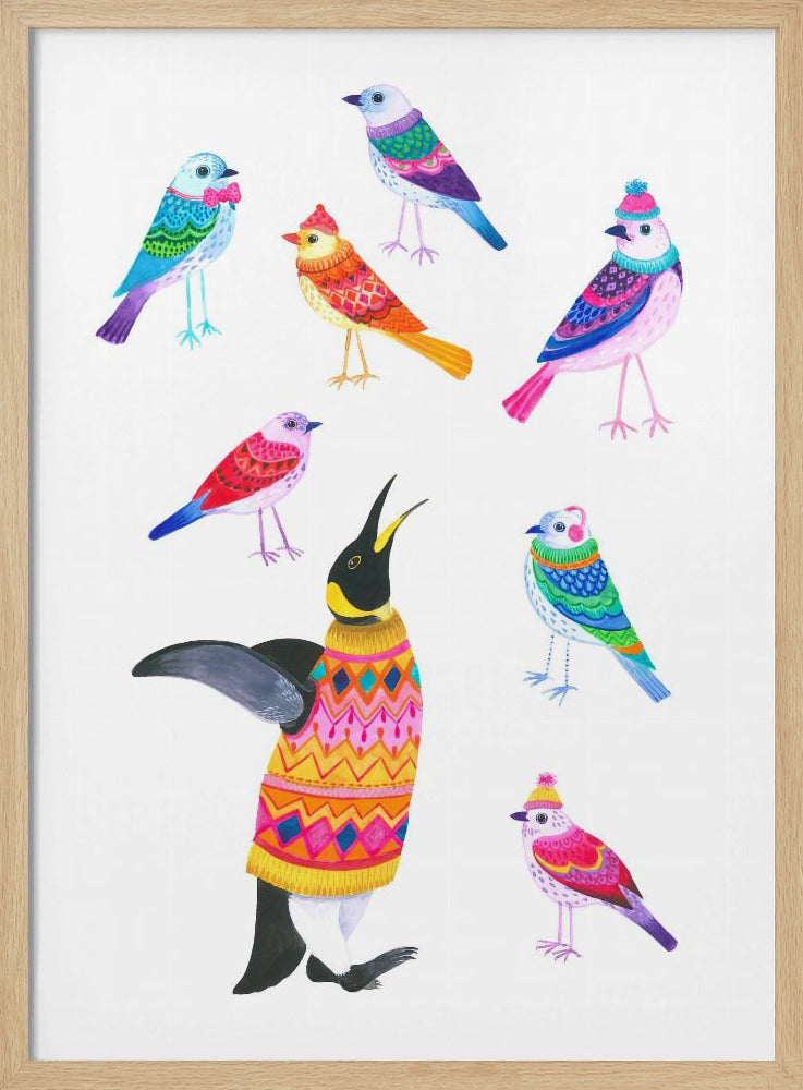 Winter Birds - Stretched Canvas, Poster or Fine Art Print I Heart Wall Art