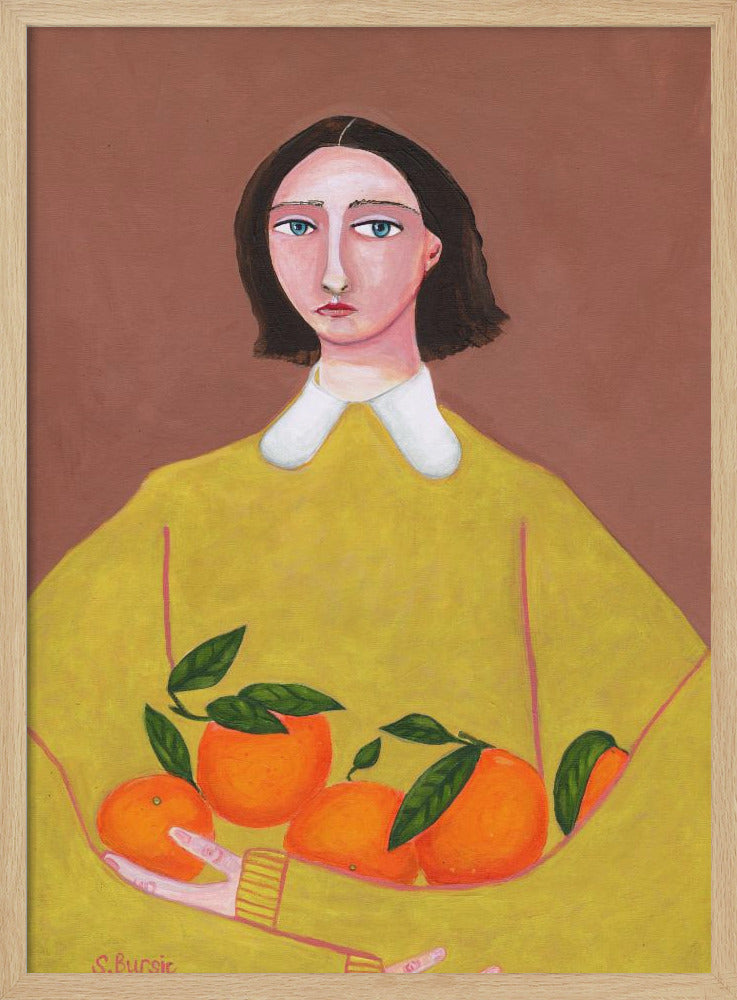 Lady with Oranges - Stretched Canvas, Poster or Fine Art Print I Heart Wall Art