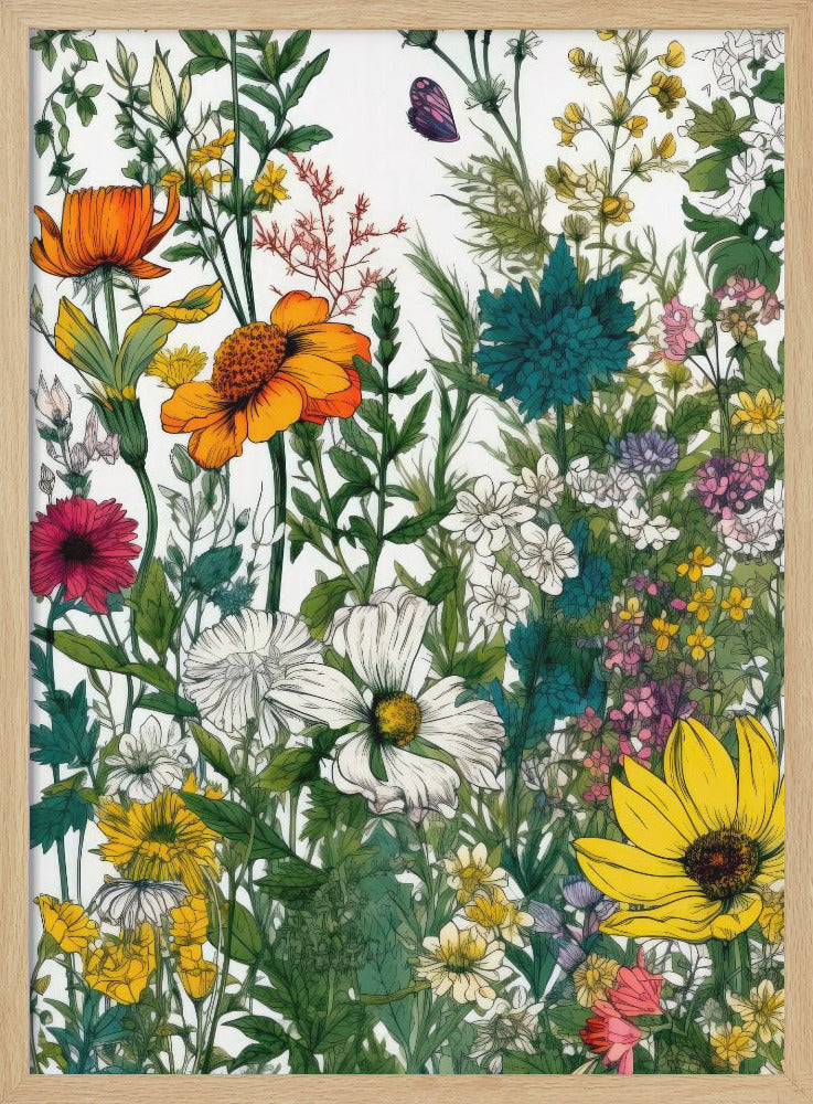 Flora Meadow (74) - Stretched Canvas, Poster or Fine Art Print I Heart Wall Art