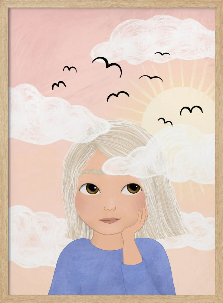 She´s got her head among the clouds - Stretched Canvas, Poster or Fine Art Print I Heart Wall Art