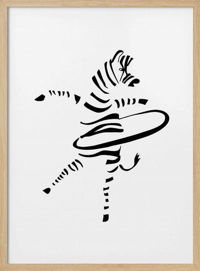 Hula Hoop Zebra - Stretched Canvas, Poster or Fine Art Print I Heart Wall Art