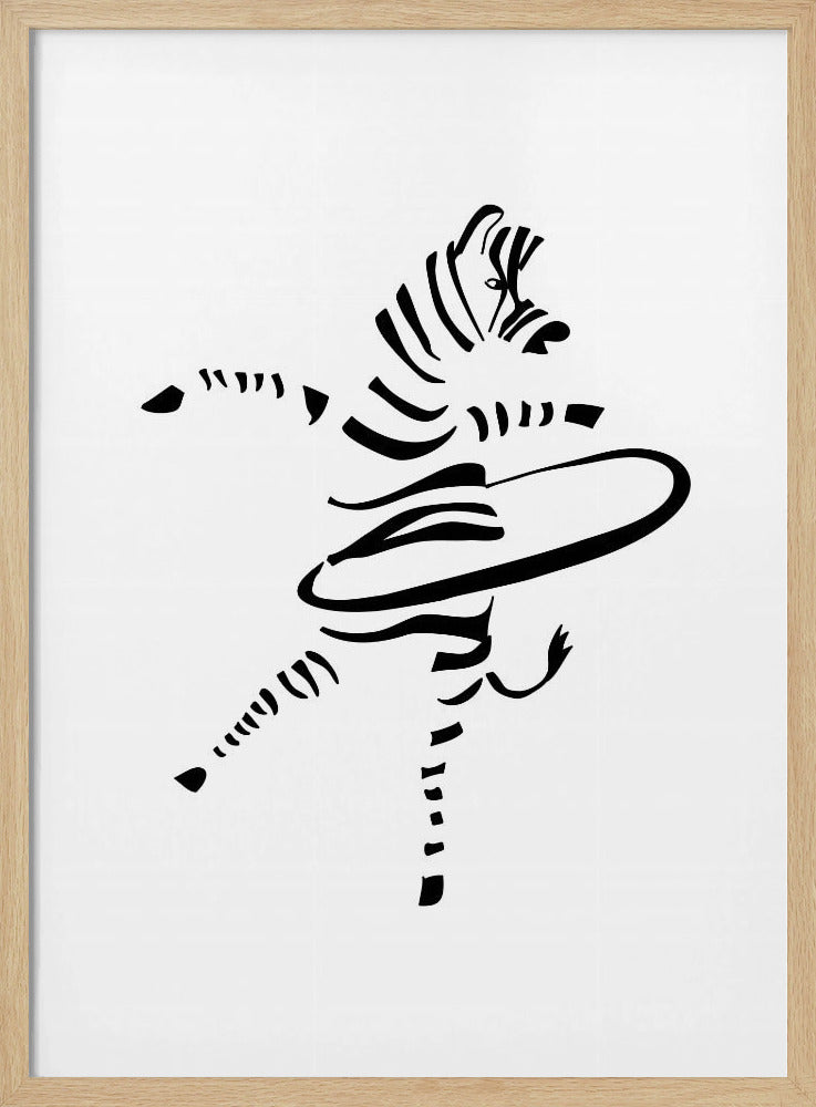 Hula Hoop Zebra - Stretched Canvas, Poster or Fine Art Print I Heart Wall Art