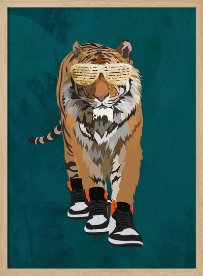 Tiger prowling in high top sneakers - Stretched Canvas, Poster or Fine Art Print I Heart Wall Art