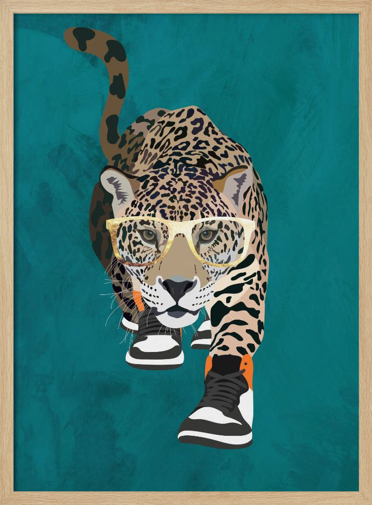 Jaguar prowling in high top sneakers - Stretched Canvas, Poster or Fine Art Print I Heart Wall Art