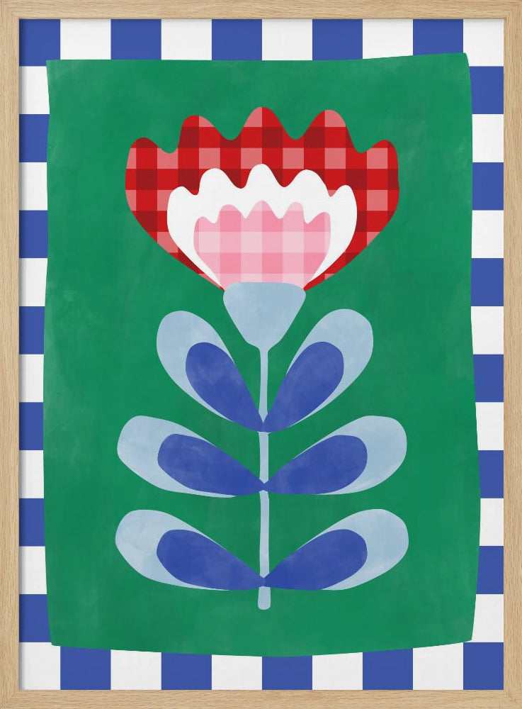 Floral Design with Bold Geometric Shapes - Stretched Canvas, Poster or Fine Art Print I Heart Wall Art