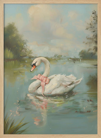 Vintage Swan Coquette - Stretched Canvas, Poster or Fine Art Print I Heart Wall Art