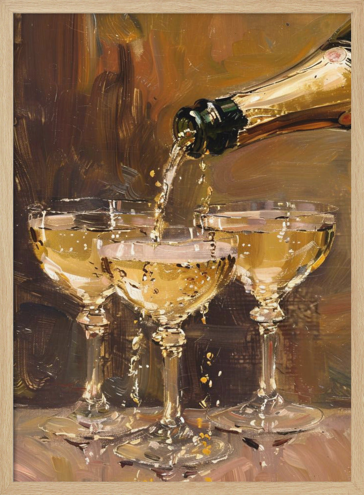 Vintage Champagne - Stretched Canvas, Poster or Fine Art Print I Heart Wall Art