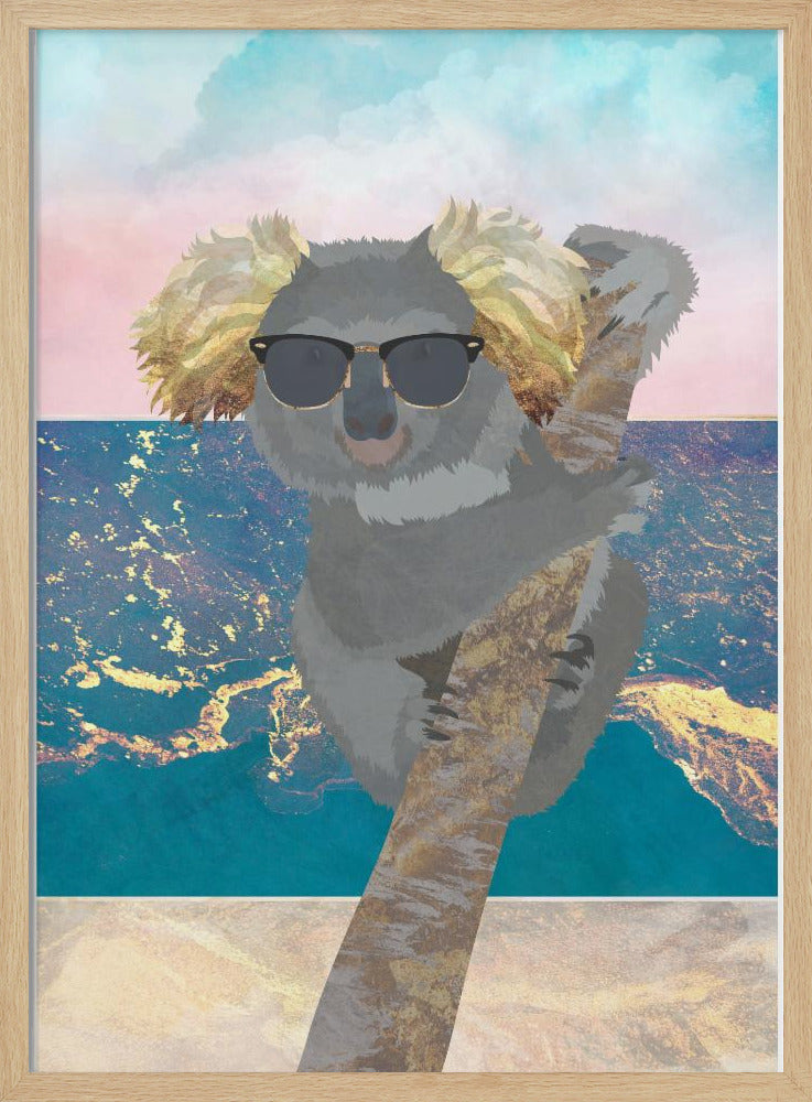 Koala On Holiday - Stretched Canvas, Poster or Fine Art Print I Heart Wall Art