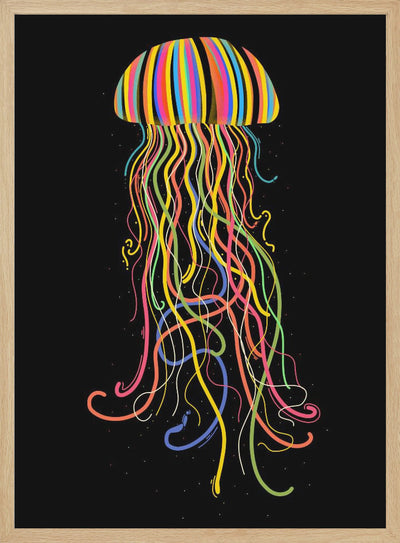 Rainbow Jellyfish - Stretched Canvas, Poster or Fine Art Print I Heart Wall Art