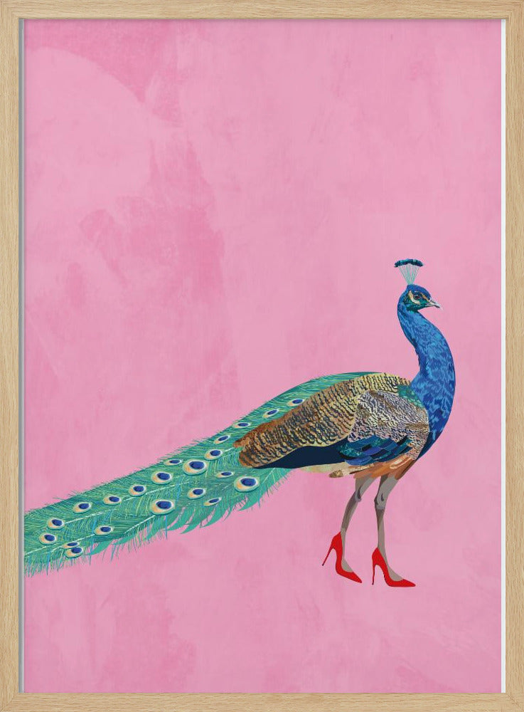 Peacock wearing heels - Stretched Canvas, Poster or Fine Art Print I Heart Wall Art