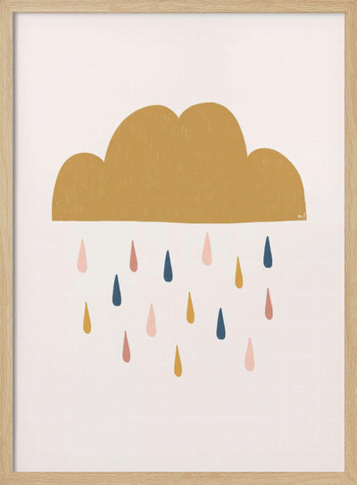 Yellow Raining Cloud - Stretched Canvas, Poster or Fine Art Print I Heart Wall Art