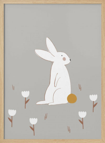 White Little Bunny - Stretched Canvas, Poster or Fine Art Print I Heart Wall Art