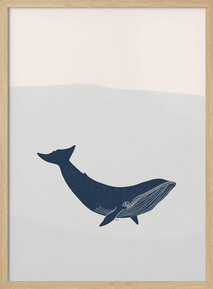 Blue Whale - Stretched Canvas, Poster or Fine Art Print I Heart Wall Art