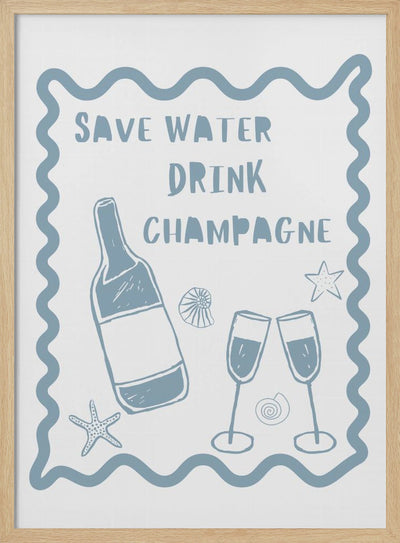 Drink Champagne - Stretched Canvas, Poster or Fine Art Print I Heart Wall Art