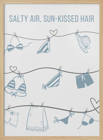 Salty Air - Clothesline - Stretched Canvas, Poster or Fine Art Print I Heart Wall Art