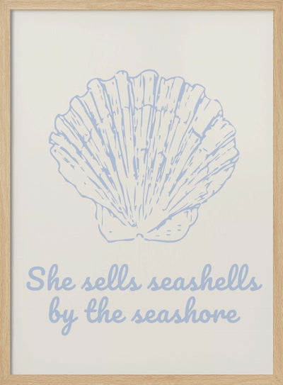 She Sells Seashells - Parchment - Stretched Canvas, Poster or Fine Art Print I Heart Wall Art