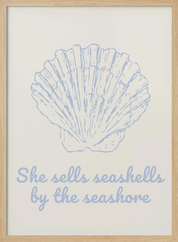 She Sells Seashells - Parchment - Stretched Canvas, Poster or Fine Art Print I Heart Wall Art