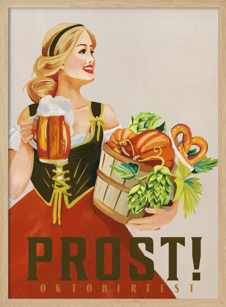 Prost Oktoberfest - Stretched Canvas, Poster or Fine Art Print I Heart Wall Art