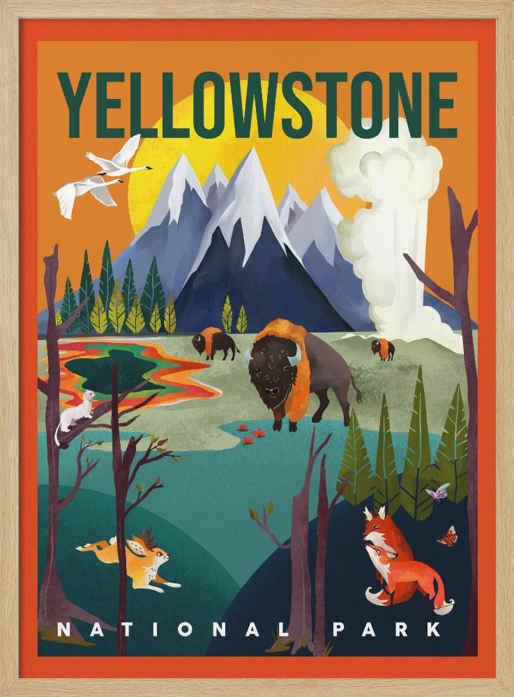 Yellowstone National Park Travel Art - Stretched Canvas, Poster or Fine Art Print I Heart Wall Art