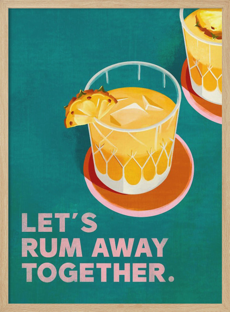 Rum Away Beach Bar Cocktail Art - Stretched Canvas, Poster or Fine Art Print I Heart Wall Art