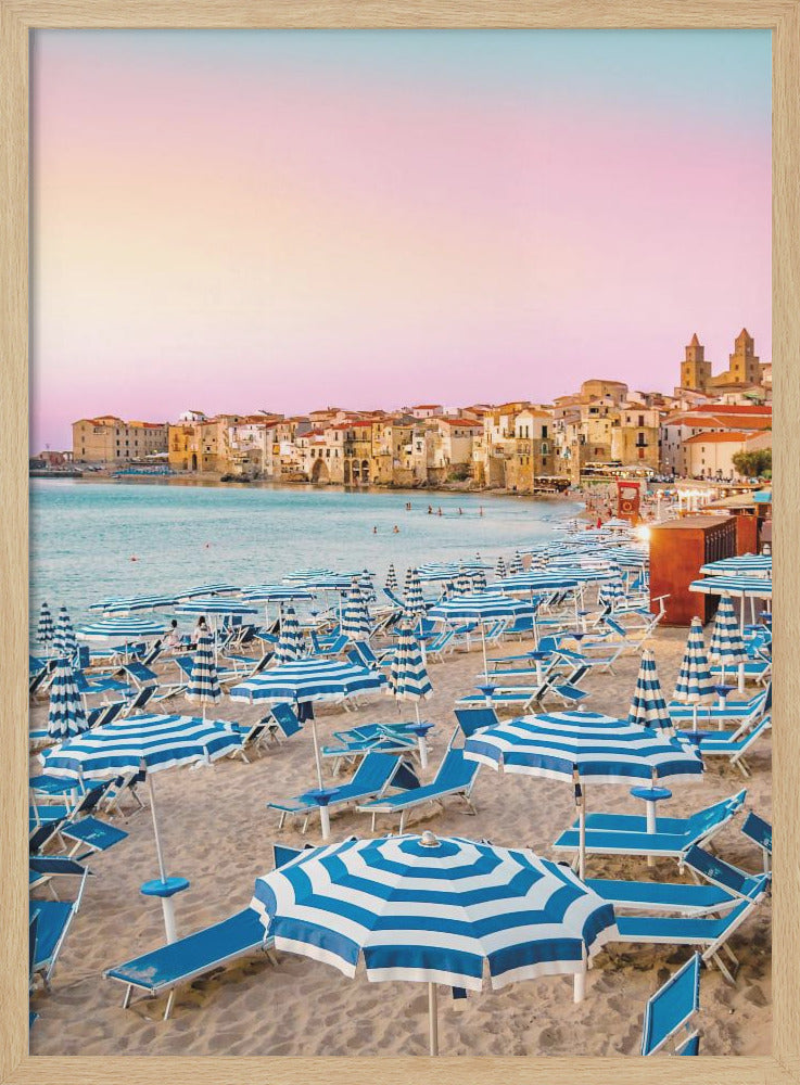 Cefalu Beach - Stretched Canvas, Poster or Fine Art Print I Heart Wall Art