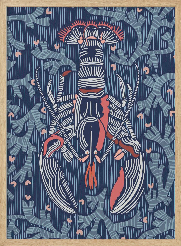 Crustacean Core navy - Stretched Canvas, Poster or Fine Art Print I Heart Wall Art