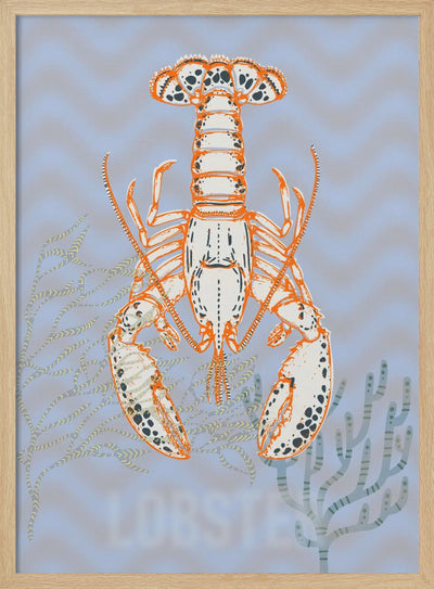 Sea life lobster Neptune&#039;s joy - Stretched Canvas, Poster or Fine Art Print I Heart Wall Art