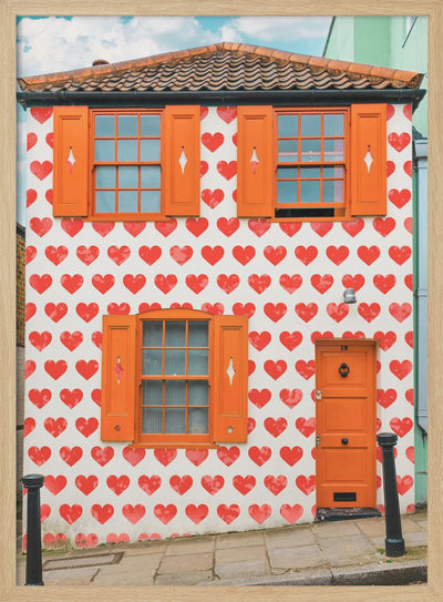 Valentines Day House - Stretched Canvas, Poster or Fine Art Print I Heart Wall Art