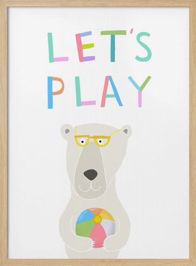 Let&#039;s Play with Funny Polar Bear by Illustrator Carla Daly - Stretched Canvas, Poster or Fine Art Print I Heart Wall Art