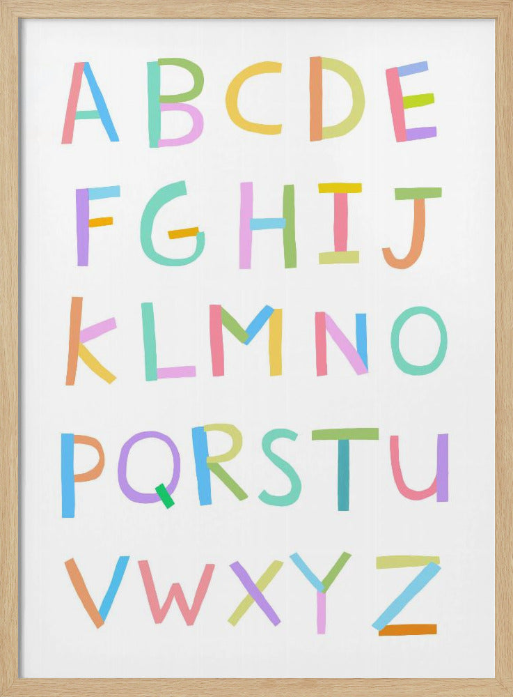 Hand Drawn Alphabet by Artist Carla Daly - Stretched Canvas, Poster or Fine Art Print I Heart Wall Art