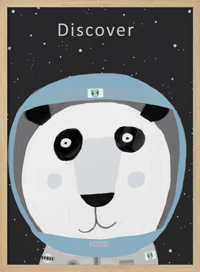 Discover Space with Cute Panda Spaceman by Artist Carla Daly - Stretched Canvas, Poster or Fine Art Print I Heart Wall Art