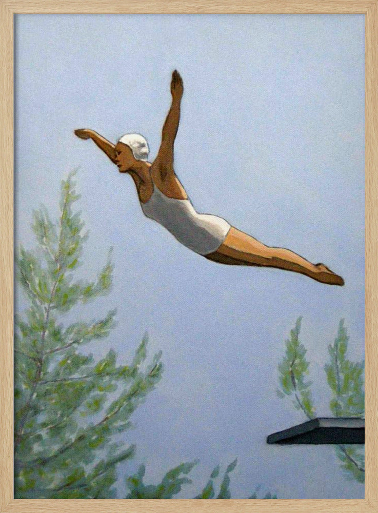 Diver With Trees - Stretched Canvas, Poster or Fine Art Print I Heart Wall Art