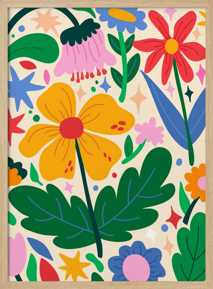 Flower Mixtape - Stretched Canvas, Poster or Fine Art Print I Heart Wall Art