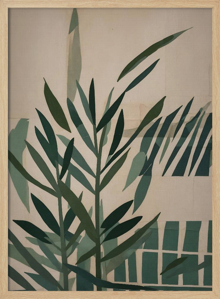 Paper Cut Green Leaves No.2 - Stretched Canvas, Poster or Fine Art Print I Heart Wall Art