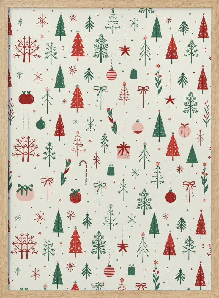 Scandinavian Holiday Forest - Stretched Canvas, Poster or Fine Art Print I Heart Wall Art