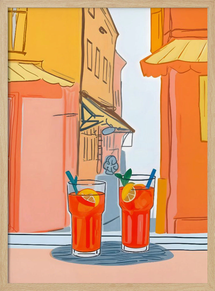 Two Aperols Please! - Stretched Canvas, Poster or Fine Art Print I Heart Wall Art