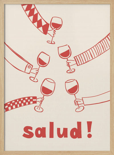 Salud! Wine Party with Friends - Stretched Canvas, Poster or Fine Art Print I Heart Wall Art