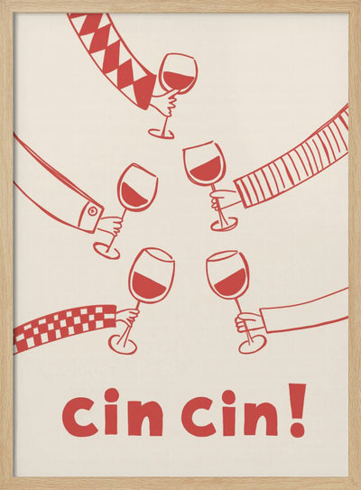 Cin cin! Wine Party with Friends - Stretched Canvas, Poster or Fine Art Print I Heart Wall Art