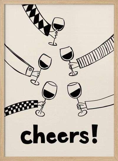 Cheers! Wine Celebration - Stretched Canvas, Poster or Fine Art Print I Heart Wall Art