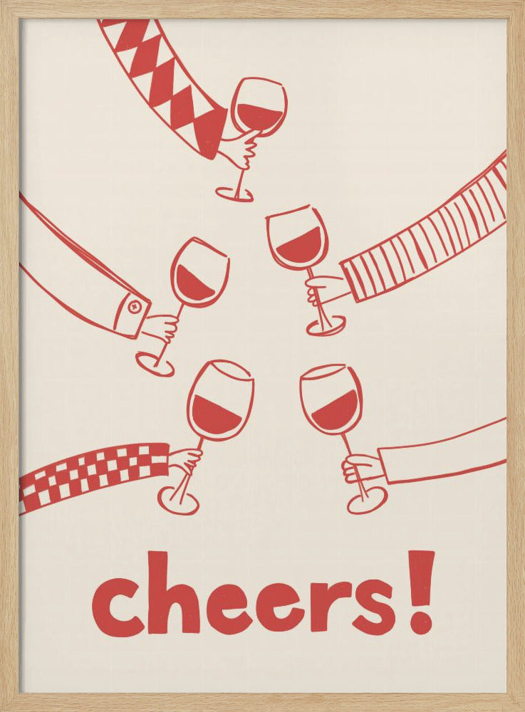 Cheers! Wine Celebration - Stretched Canvas, Poster or Fine Art Print I Heart Wall Art