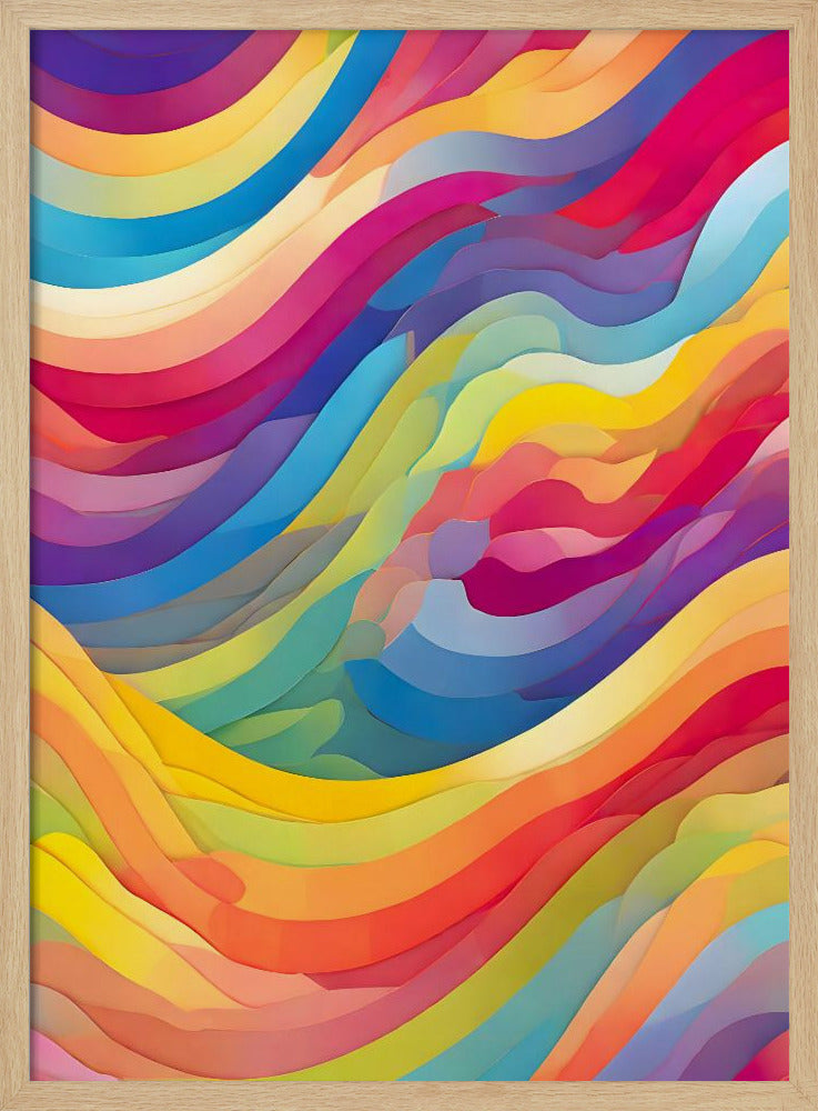Rainbow Waves - Stretched Canvas, Poster or Fine Art Print I Heart Wall Art