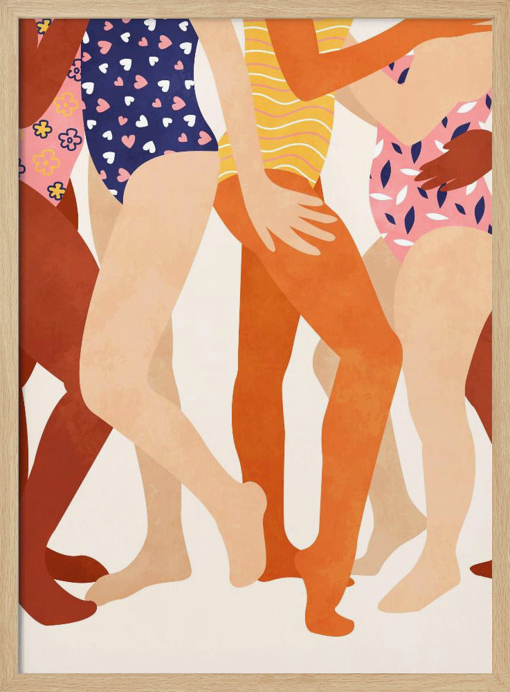 Joyful Swimmers - Stretched Canvas, Poster or Fine Art Print I Heart Wall Art