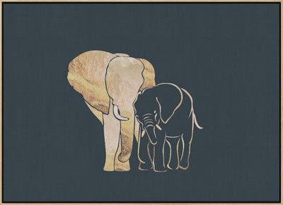 Black Gold Elephants 1 - Stretched Canvas, Poster or Fine Art Print I Heart Wall Art