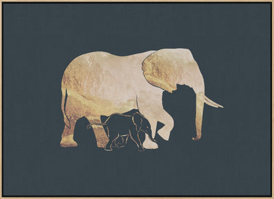 Black gold elephants 2 - Stretched Canvas, Poster or Fine Art Print I Heart Wall Art